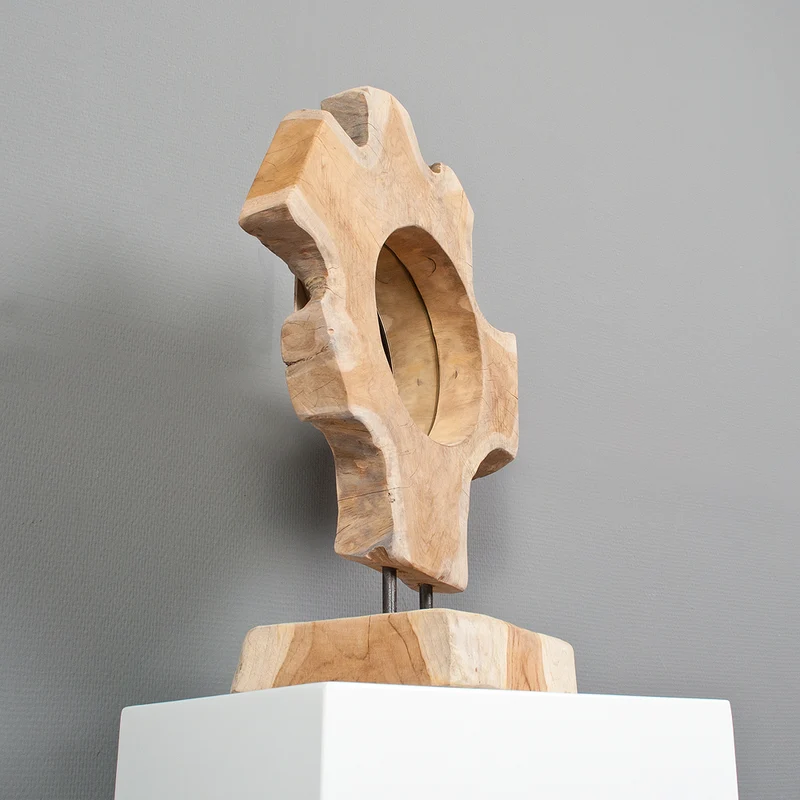 Spiegel KAKI aus Teakholz mit Holzfuß ca.55cm