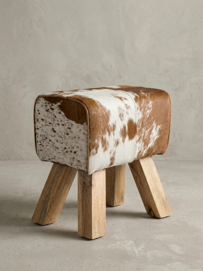 Sitzhocker Retro Landhaus Holzbeine