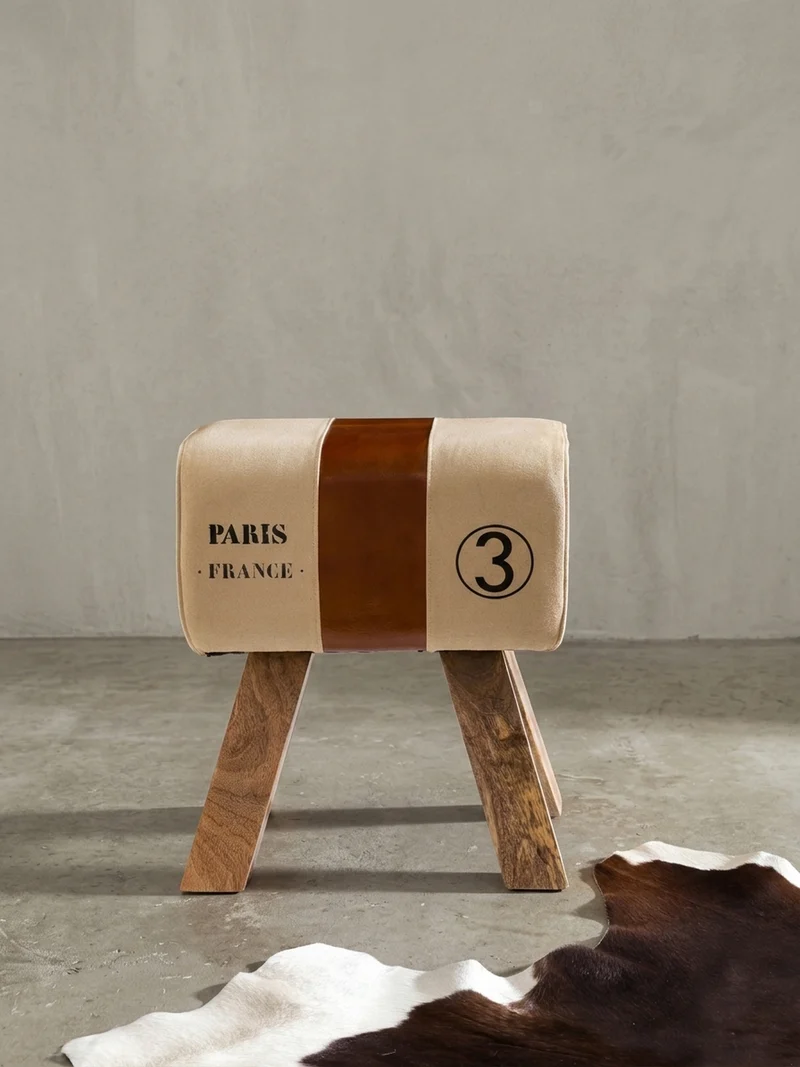 Sitzhocker Retro Landhaus Holzbeine