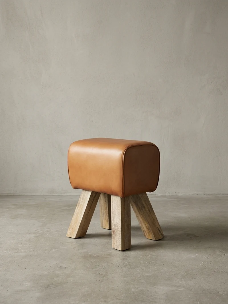Sitzhocker Retro Landhaus Holzbeine
