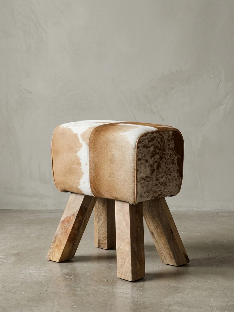 Sitzhocker Retro Landhaus Holzbeine