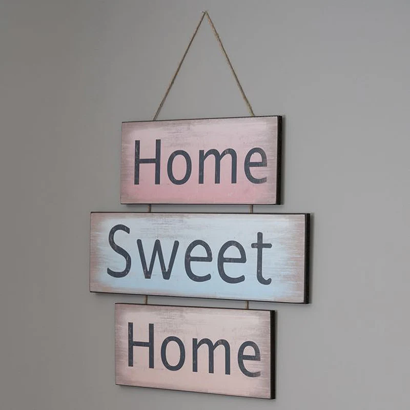 Antik Holzschild HOME SWEET HOME 3-teilig