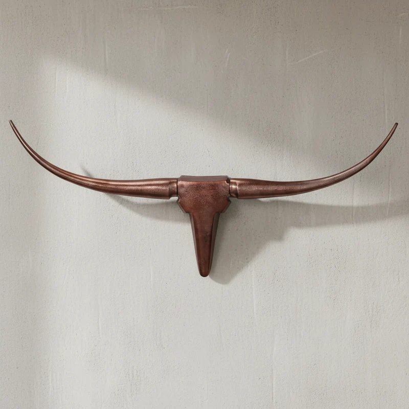 Wanddeko Bull Geweih aus Aluminium