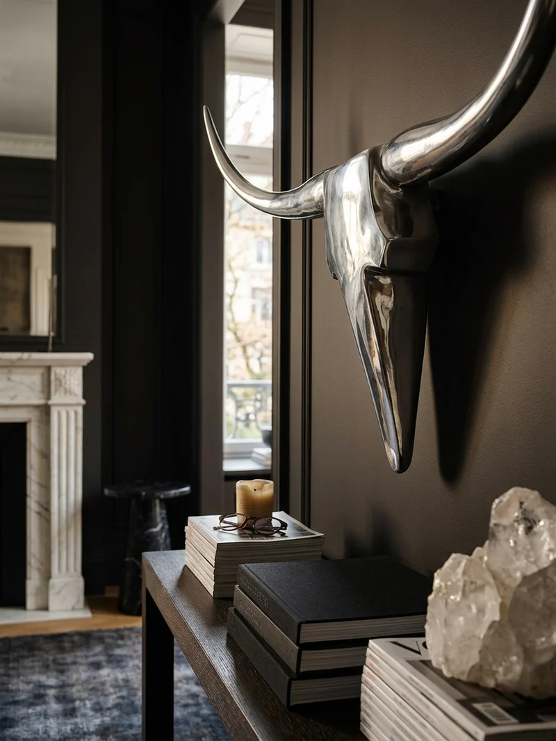 Wanddeko Bull Geweih aus Aluminium