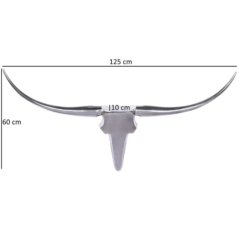 Wanddeko Bull Geweih aus Aluminium
