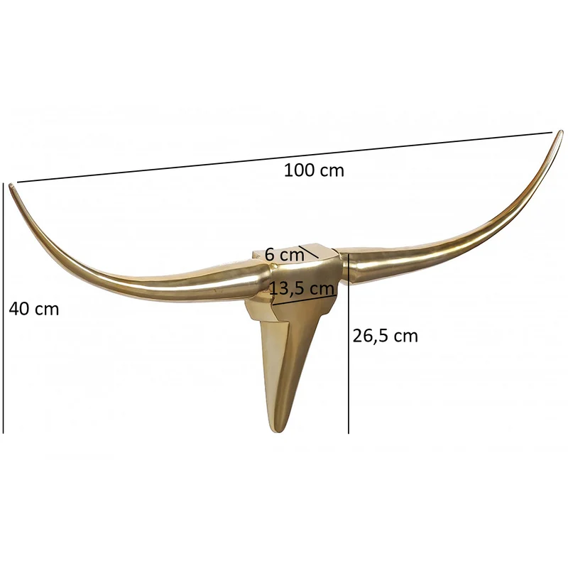 Wanddeko Bull Geweih aus Aluminium