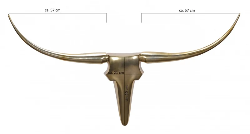 Wanddeko Bull Geweih aus Aluminium