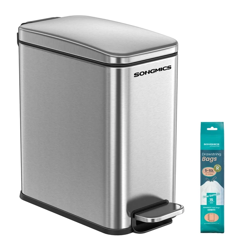 Cubo de Baño de 5 L con Tapa Acero