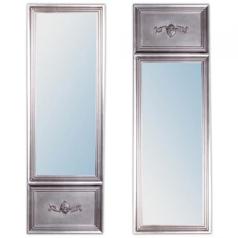 Barock Spiegel IMPRESS silber 180x60cm Holzrahmen