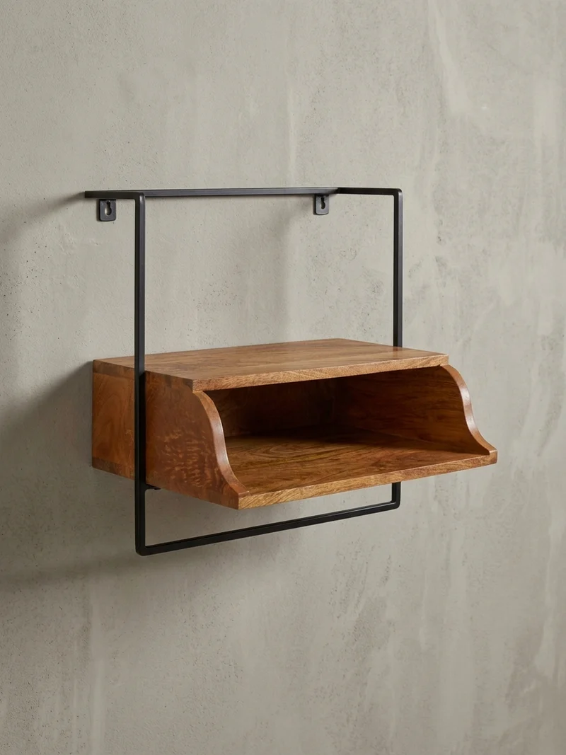 Wandkonsole Mango Massivholz Industrial Stil 44x45x35 cm