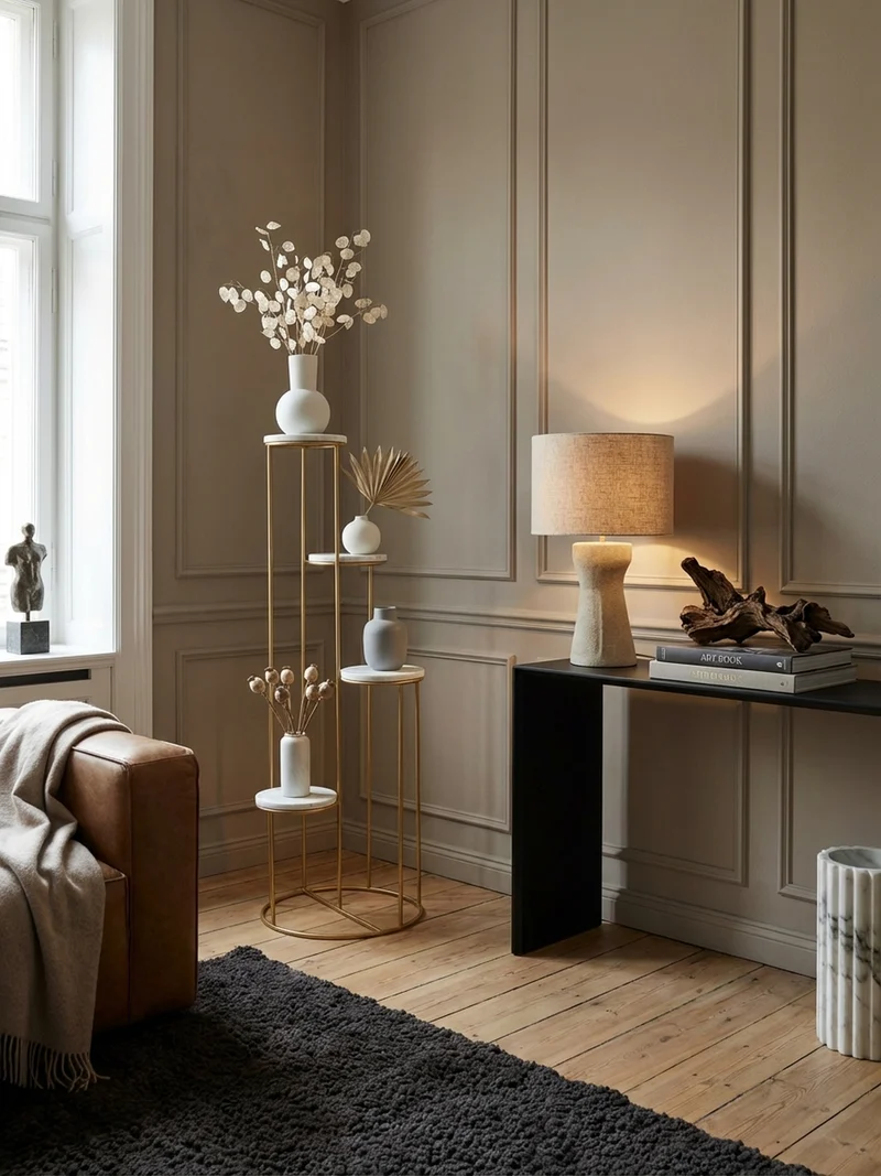 Blumenständer Weiß Marmor für Wohnzimmer und Dekoration