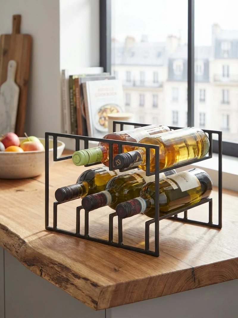 Weinregal Eisen Modern Stil für 6 Flaschen stehend