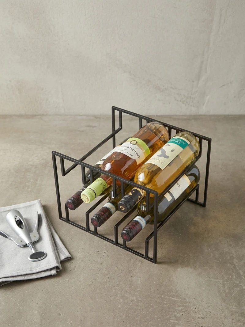 Weinregal Eisen Modern Stil für 6 Flaschen stehend