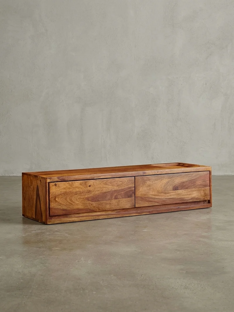 Lowboard Hängend Massivholz Modern Stil mit 2 Schubladen
