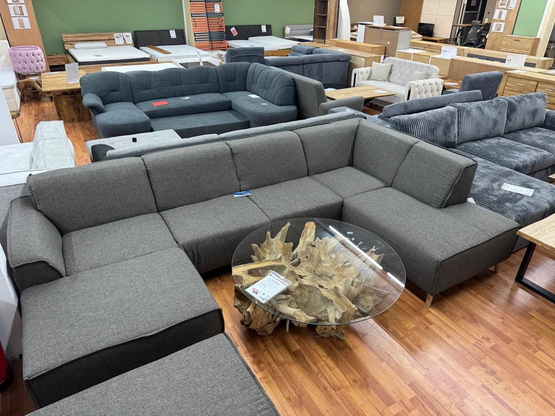 Wohnlandschaft Sofa Couch +Hocker