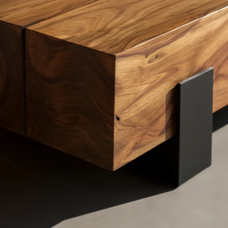 Sofatisch Massivholz, Handgefertigt, Schutzlackversiegelt, Puristisch Modern, 115x44x22cm