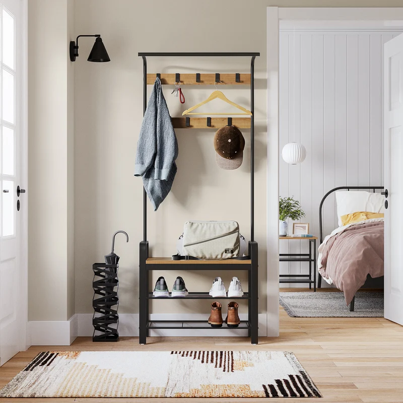 Hall Tree with Shoe Bench