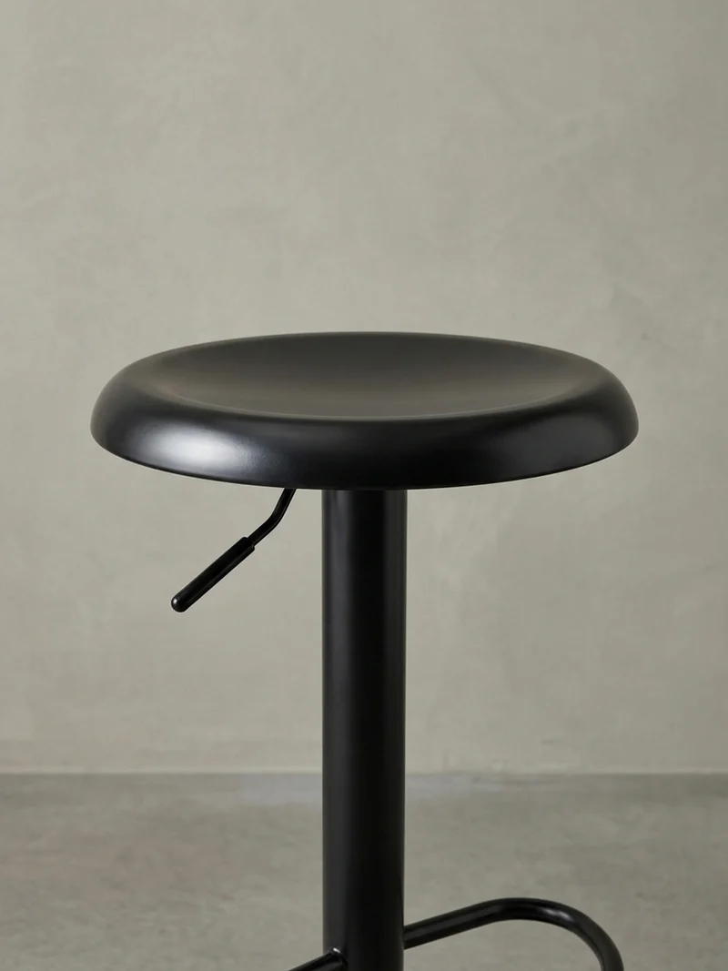 Barhocker – Schwarz, höhenverstellbar, mit Fußablage, 40x58–79 cm