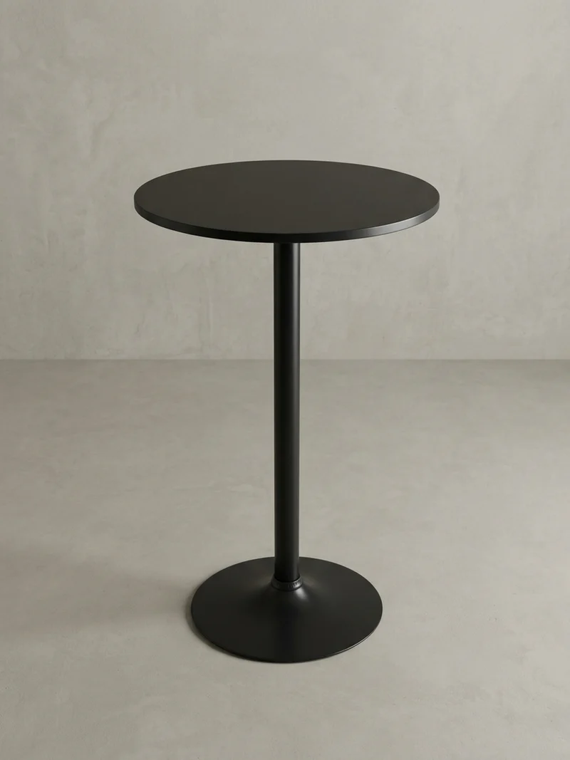 Bartisch – Schwarz, Trompetenfuß, 30 kg Belastbarkeit