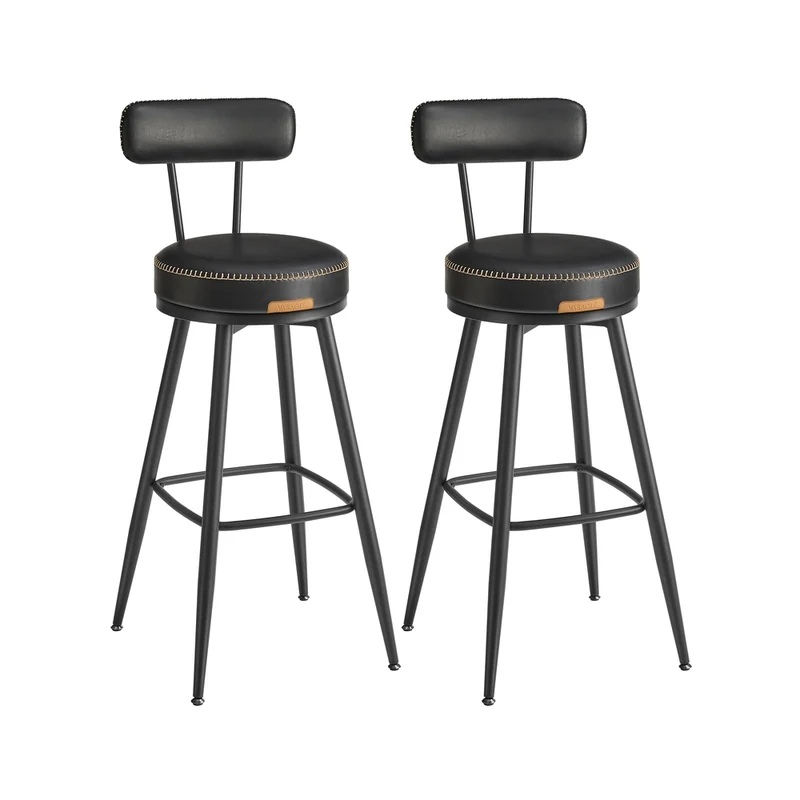 EKHO Colección - Taburetes de Bar Giratorias de Barra con Respaldo