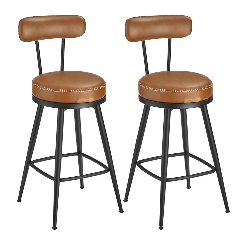 EKHO Colección - Taburetes de Bar Giratorias de Barra con Respaldo