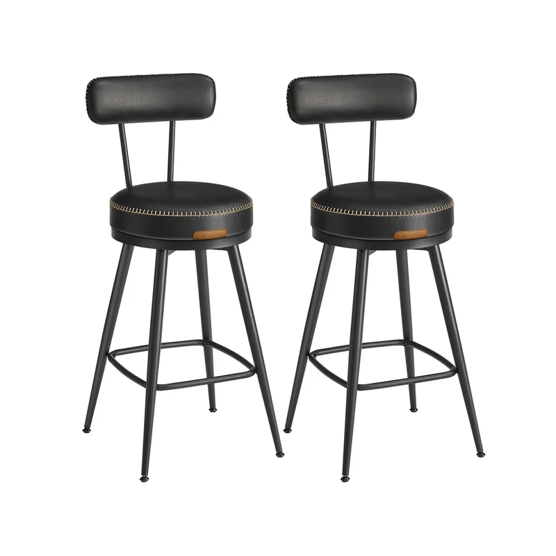 EKHO Colección - Taburetes de Bar Giratorias de Barra con Respaldo