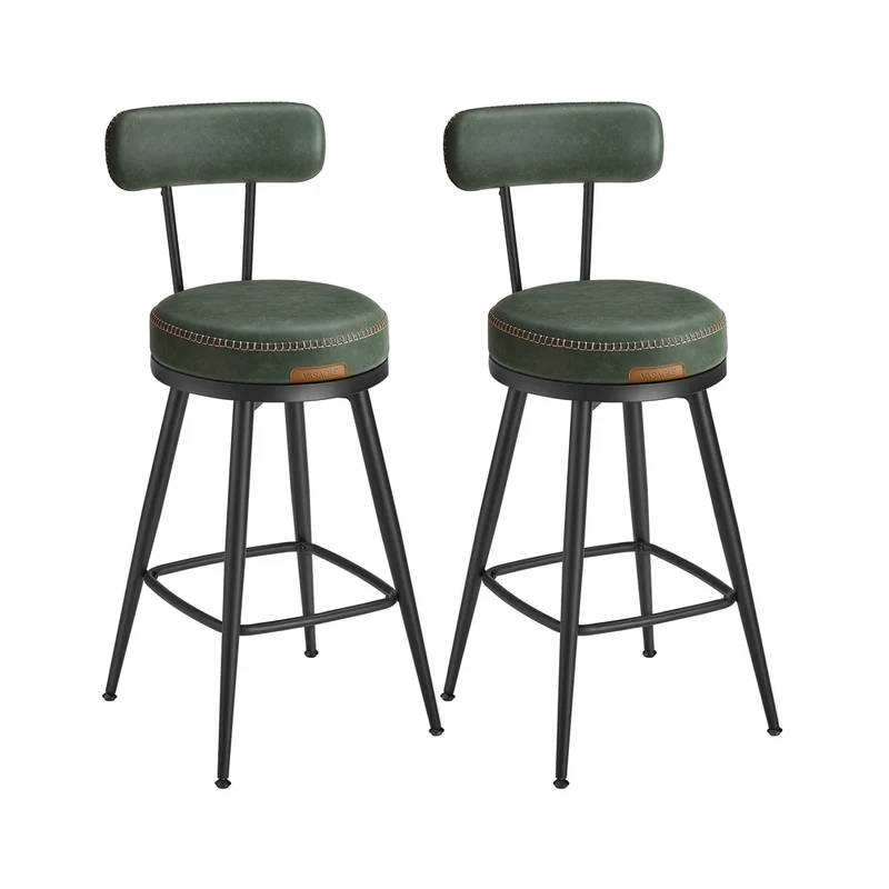 EKHO Colección - Taburetes de Bar Giratorias de Barra con Respaldo