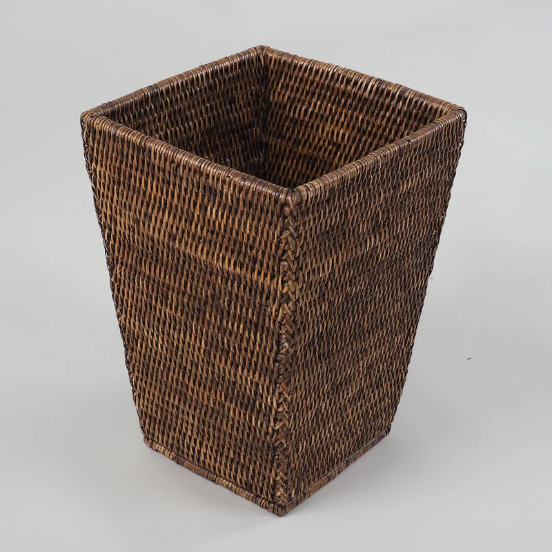 Eckiger Rattan Papierkorb Basket KK
