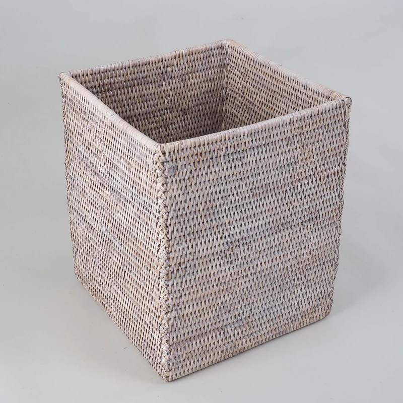 Eckiger Rattan Papierkorb Basket QK