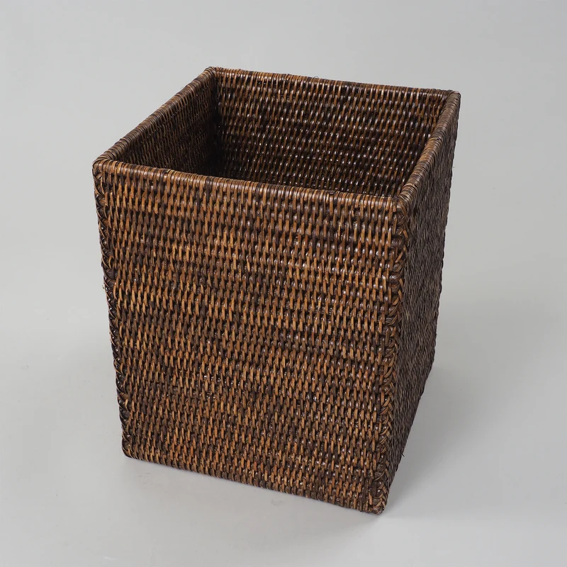 Eckiger Rattan Papierkorb Basket QK