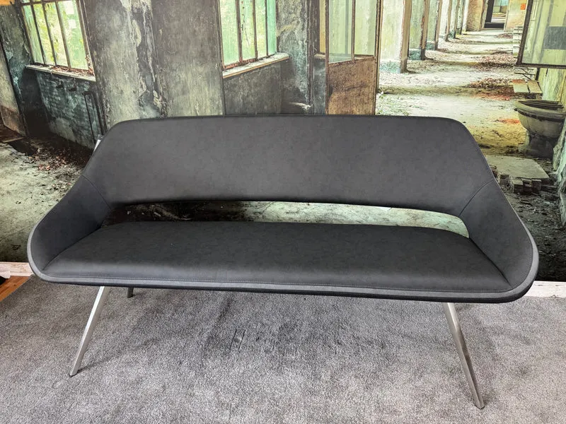 Sitzbank Bank +Lederoptik +Edelstahlfüße +175cm