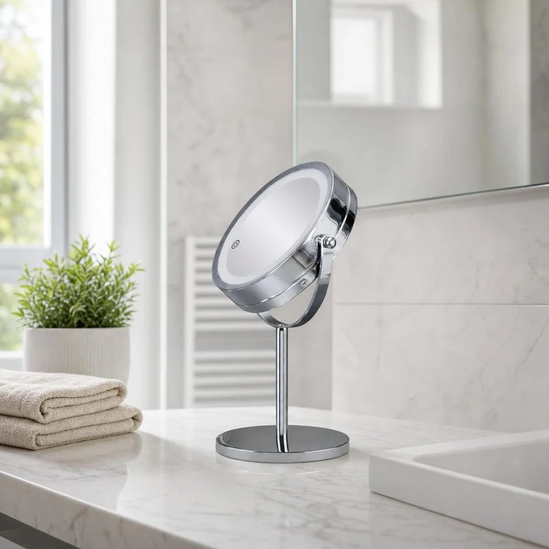 LED-Kosmetikspiegel RECHARGE MIRROR Silberfarben