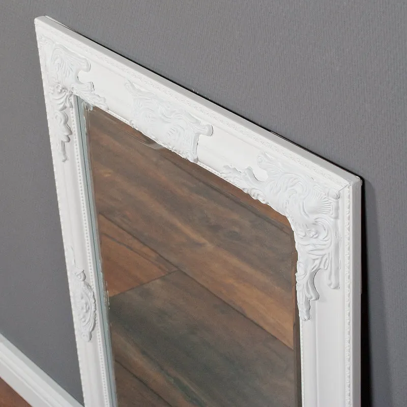 Spiegel BESSA barock pur weiß 70x50cm Holzrahmen Frisierspiegel