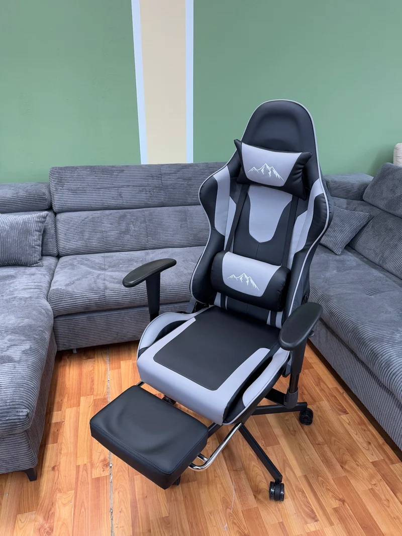Gaming-Stuhl Bürostuhl +Kissen +Beinablage +Rückenlehnenverstellung +Neu auf Lager