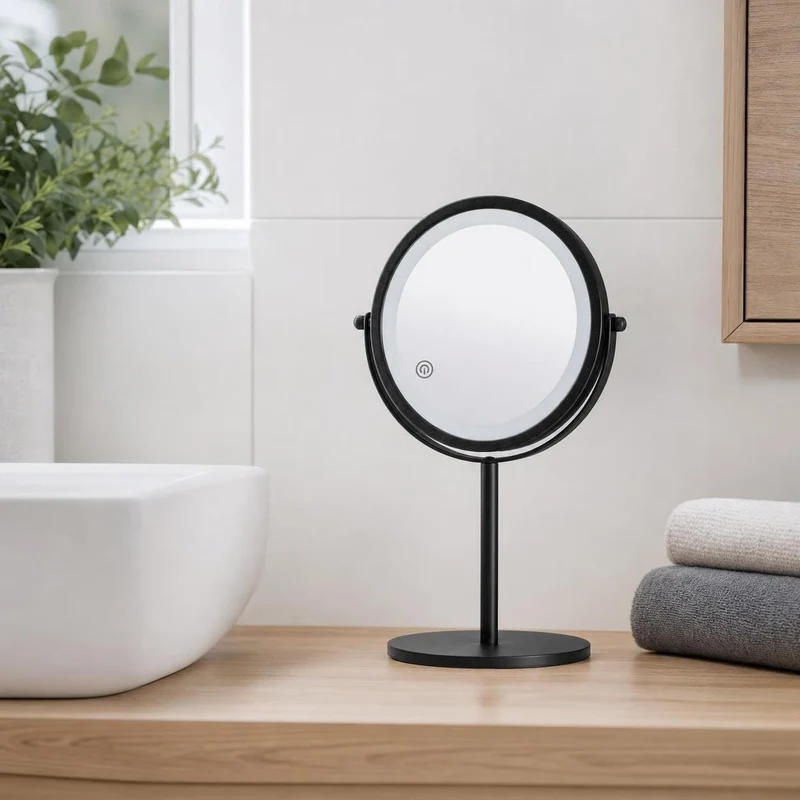 LED-Kosmetikspiegel RECHARGE MIRROR Schwarz