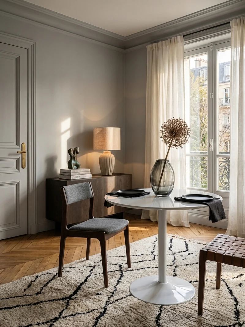 Esstisch – Hochglanz Weiß 75x75x74 cm Trompetenfuß für 2 Personen
