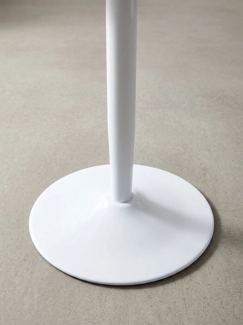 Esstisch – Hochglanz Weiß 75x75x74 cm Trompetenfuß für 2 Personen