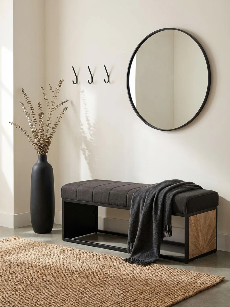 Sitzbank – Metall, Retro-Look, Rillenmuster