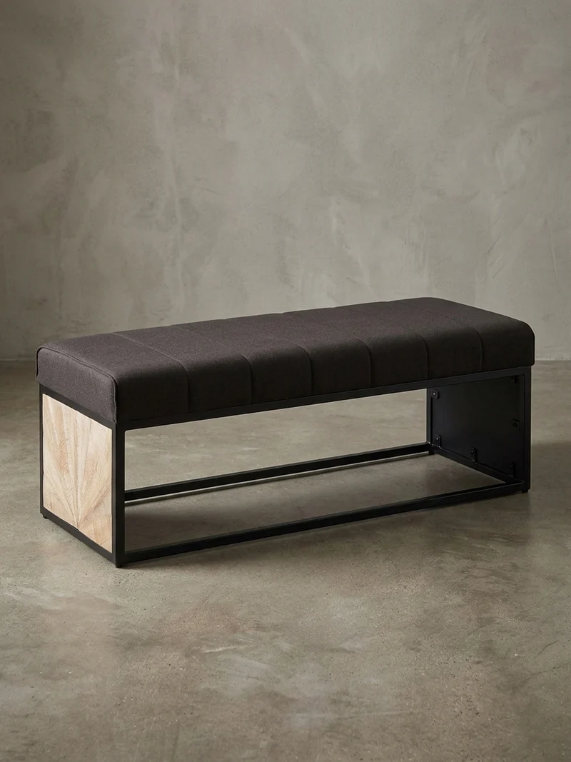 Sitzbank – Metall, Retro-Look, Rillenmuster