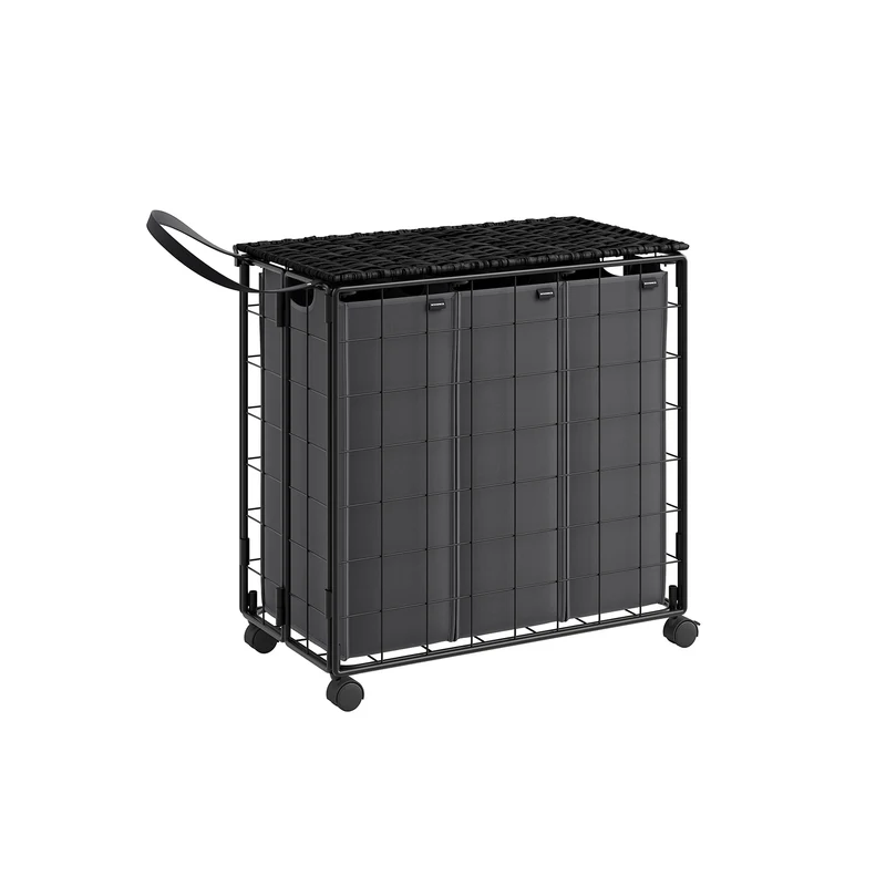 Cesto Rops Sucia 110 L Negro Tinta y Gris Pizarra
