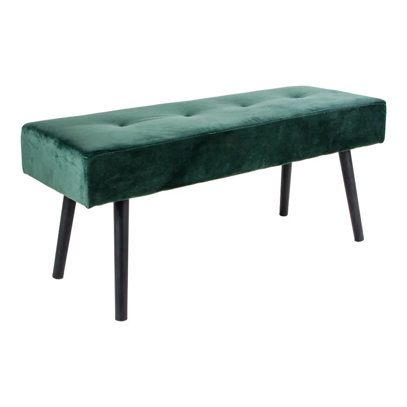Elegante Bank BISKY dunkelgrün Samt 100cm