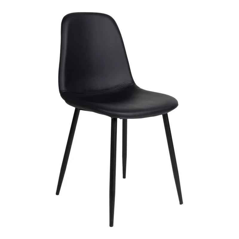 Zeitloser Stuhl MALMÖ (2er Set) schwarz PU schwarzen Beinen