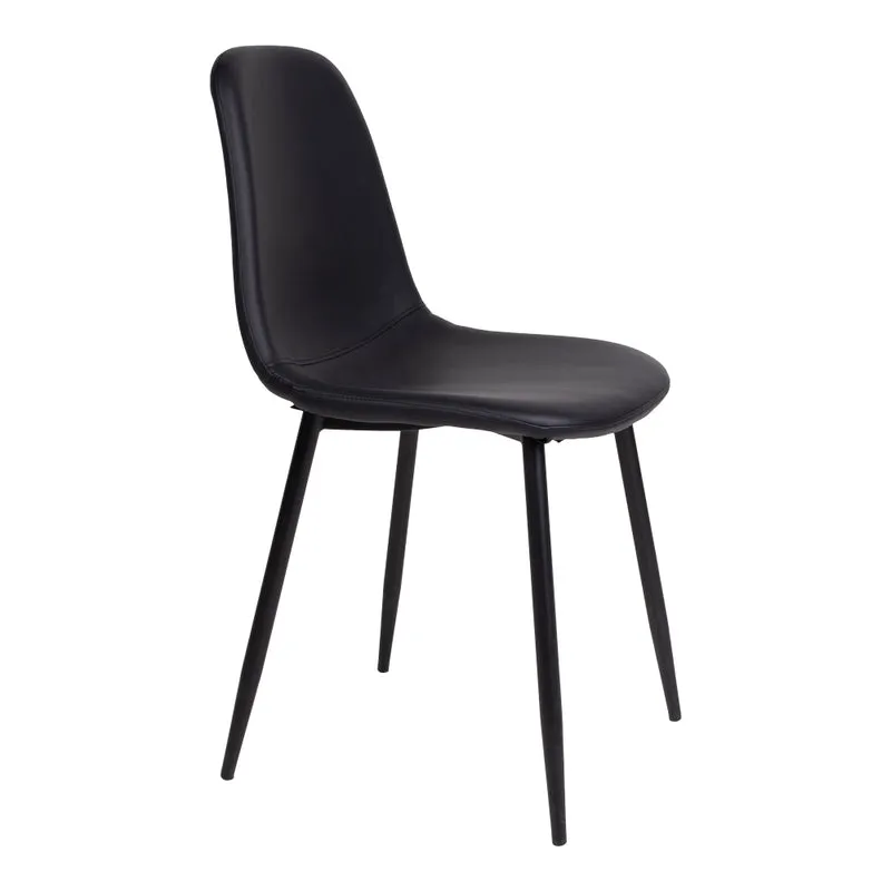 Zeitloser Stuhl MALMÖ (2er Set) schwarz PU schwarzen Beinen