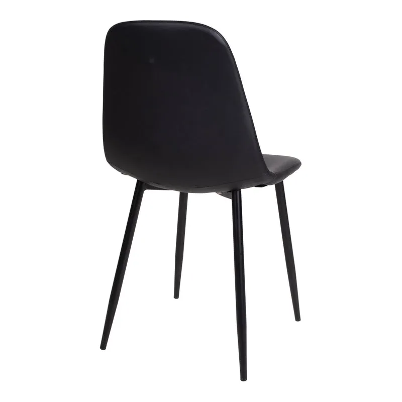 Zeitloser Stuhl MALMÖ (2er Set) schwarz PU schwarzen Beinen