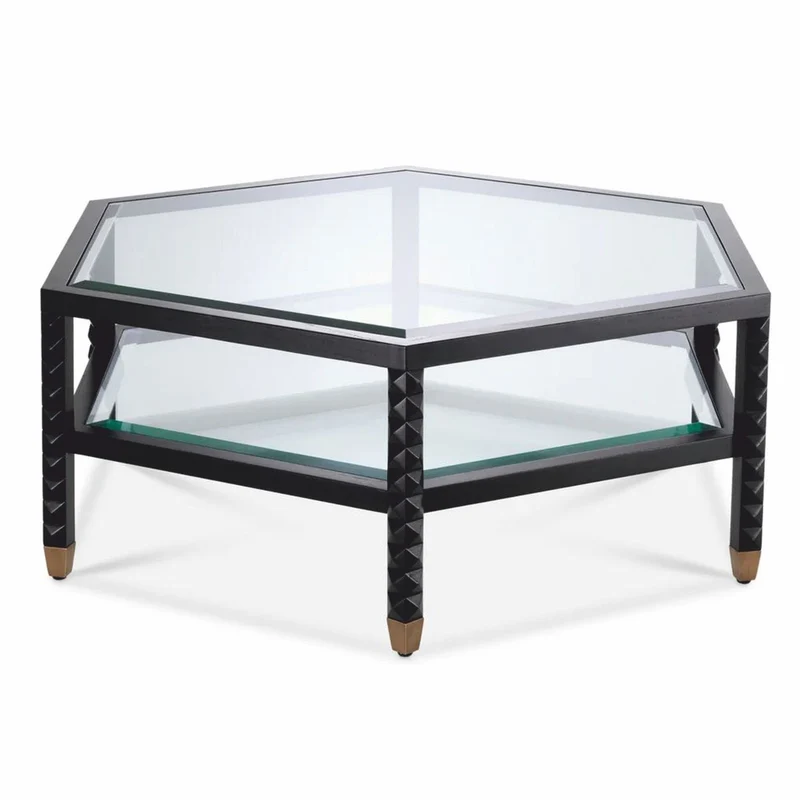 Casa Padrino Luxus Couchtisch Schwarz / Bronze 120 cm - Hotel & Wohnzimmer Möbel