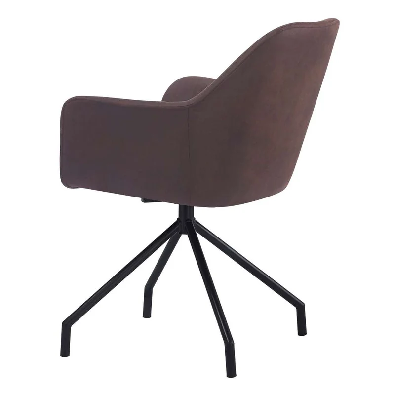 Drehbarer Stuhl JUDIKA vintage-braun Mikrofaser 360° mit Armlehne