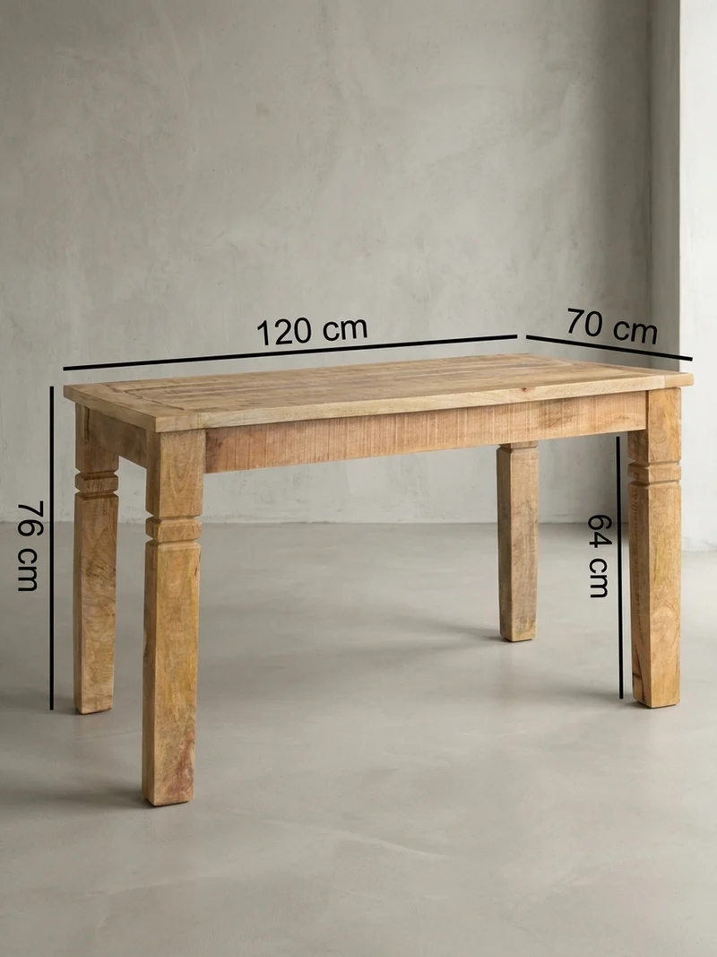 Esstisch – Mango Massivholz 120 cm Landhausstil Schnitzereien