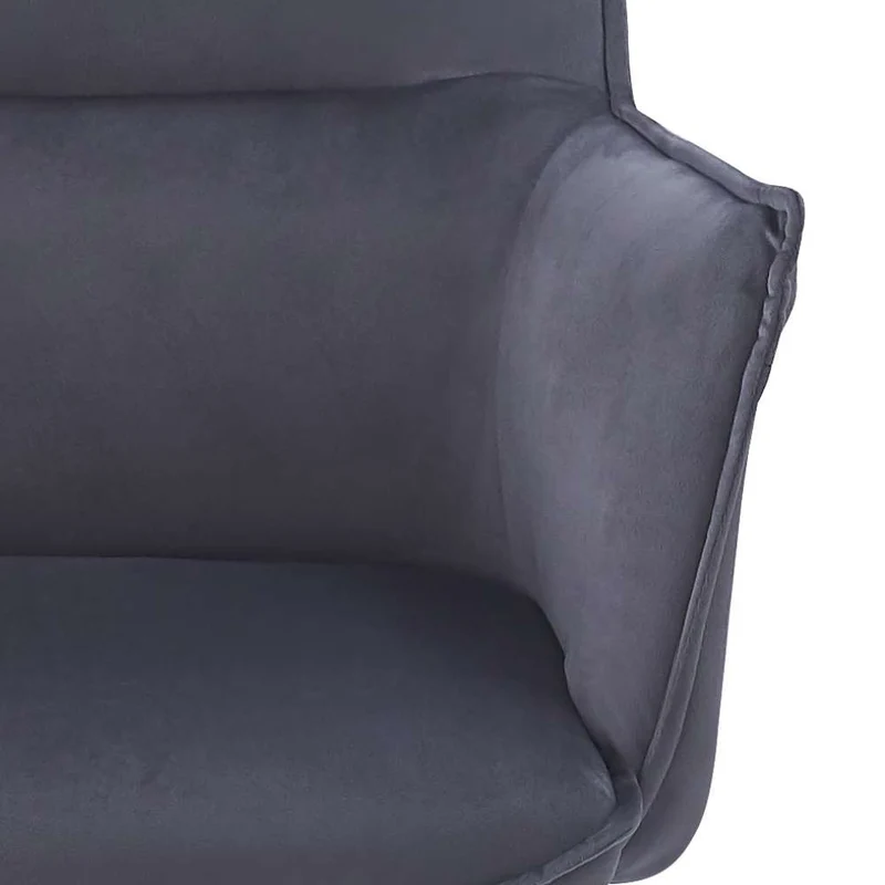 Drehbarer Design Stuhl AURELIA dunkel-grau Samt Metallgestell 360°