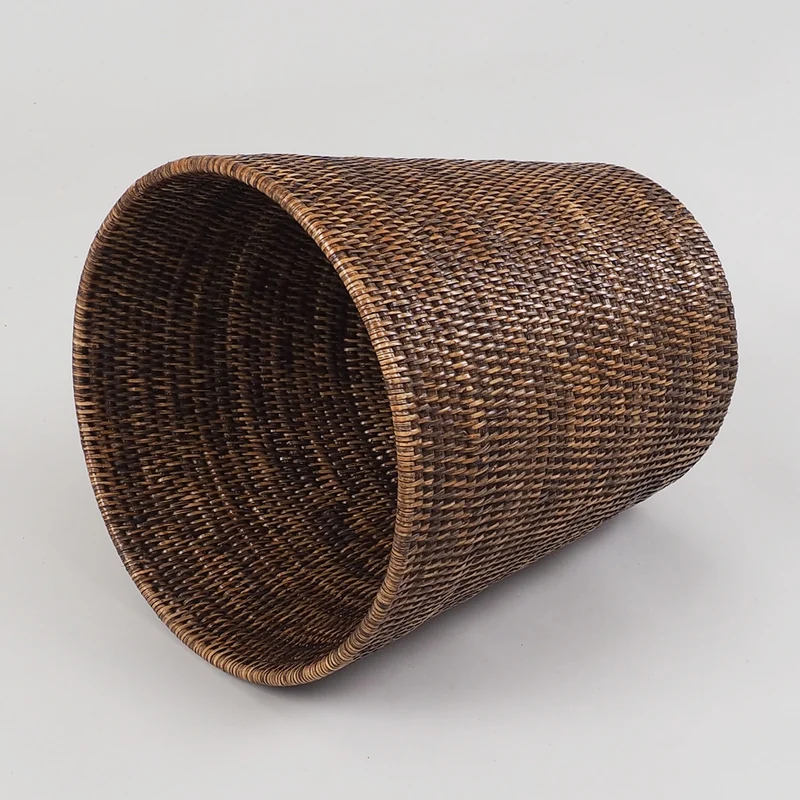 Runder Rattan Papierkorb Basket PK