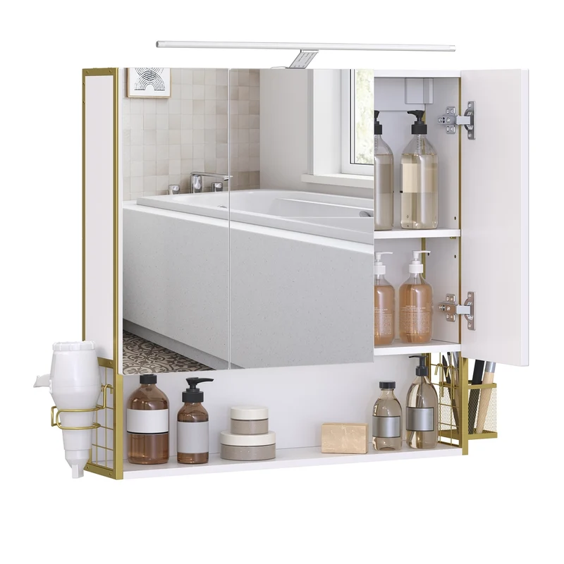 Armario de Baño con Espejo 3 Puertas